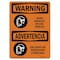 Signmission OSHA WARNING Sign, Wear Goggles Face Shield Bilingual, 10in X 7in Decal, 10" W, 7" H, Landscape OS-WS-D-710-L-12916 - alternate 1